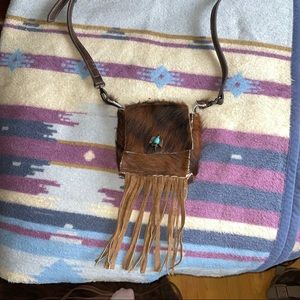 SOLD Western handmade cowhide purse